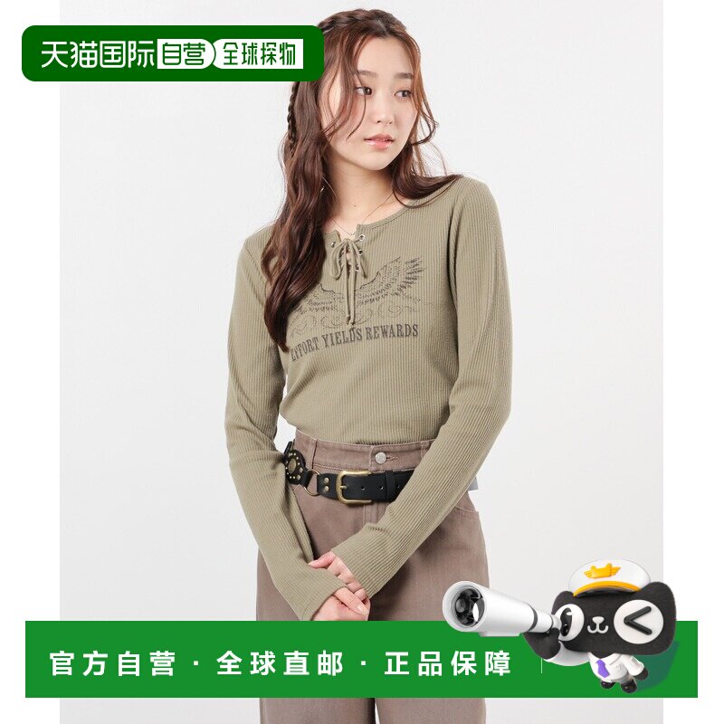 日本直邮Honeys 女装 露背绳结设计短款修身T恤 5【付后1h可退】