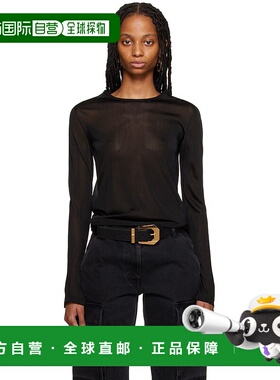 香港直邮潮奢 versace 范思哲 女士 黑色 Slashed 针织衫 1009659