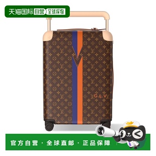 自营欧洲直邮LV路易威登 Horizon棕色涂层帆布老花图案行李箱男女