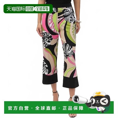 自营joseph ribkoffSilky Knit Retro Print Pant In Black - bla