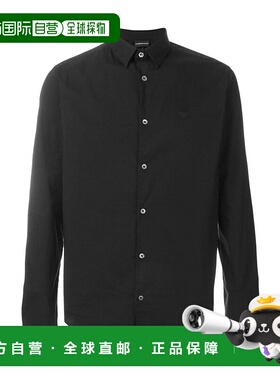 香港直邮Emporio Armani 黑色logo刺绣阿玛尼衬衫 8N1C091N06Z