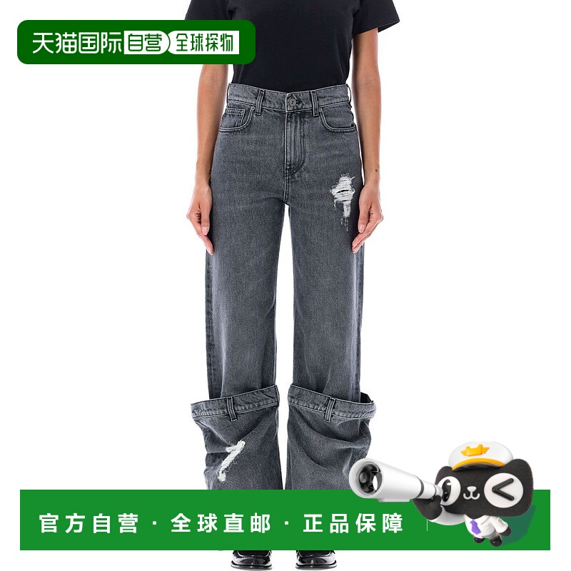 自营 jw anderson灰色桶牛仔裤-灰色 美国奥莱直发直筒裤