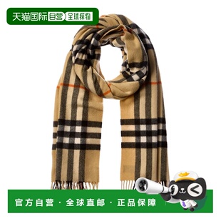 自营Burberry Wide Check Cashmere Scarf - sand 美国奥莱直发