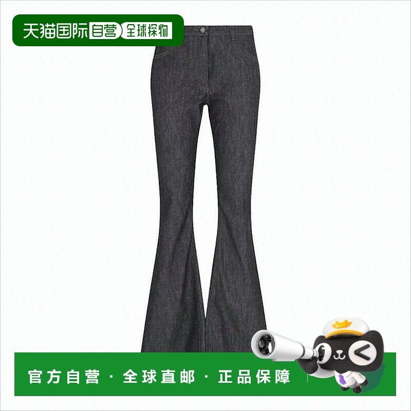 自营courreges高腰喇叭牛仔裤,对比缝线 美国奥莱直发