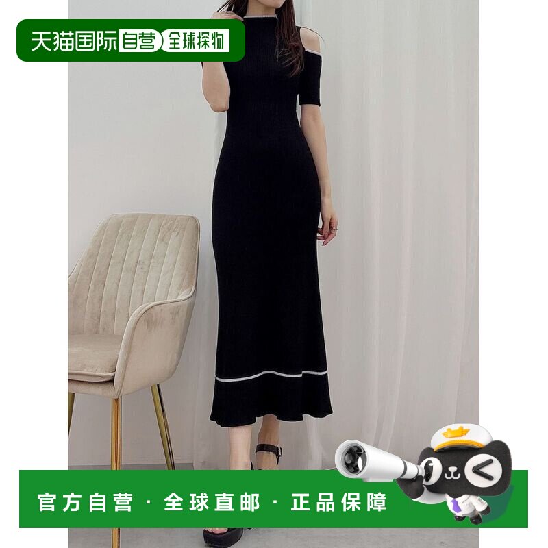 日本直邮MERCURYDUO 女士拼色蝴蝶结针织连衣裙 002520300801