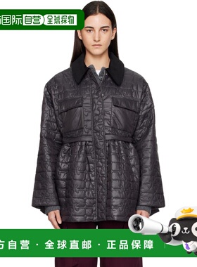 1h可退 香港直邮GANNI 甘尼 女士 黑色 Quilt Midi 夹克 W0964Pha