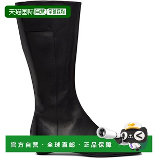 1h可退 香港直邮Courreges 女士 黑色 Heritage Flat 中筒靴 126S