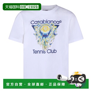 香港直邮Casablanca 男士 白色棉质T恤 男装MSP26JTS00101