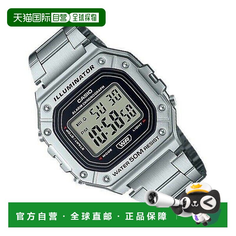 香港直邮Casio卡西欧男士手表银色数字显示简约休闲配饰日常百搭