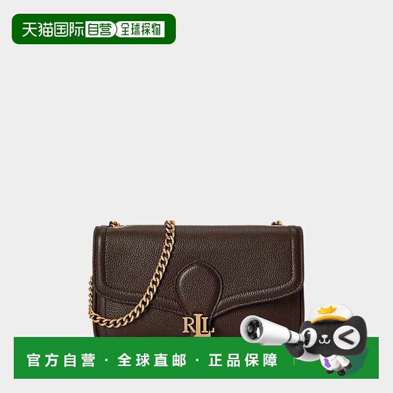 自营欧洲直邮Ralph Lauren拉夫劳伦 Bradley女士栗色皮革链条斜挎