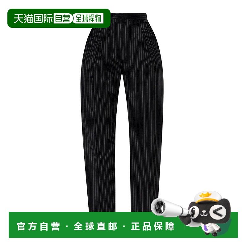 香港直邮MAX MARA 女士休闲裤 21136E17 AW2025 黑色 Pinstripe P