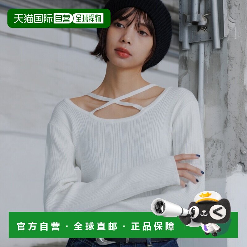 1h可退 日本直邮PAGEBOY 女装 修身显瘦交叉设计针织开衫 641292