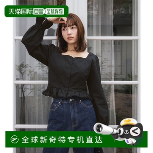 女士方领荷叶边衬衫 日本直邮titivate ADXP4046纯棉