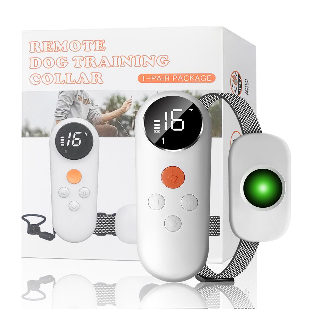 新款训狗器止吠器遥控电击震动警告宠物用品电子项圈灯光训练dog