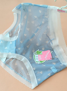 彩田内裤女舒适网纱高腰大码女生茶多酚32206性感蕾丝抗菌平角裤