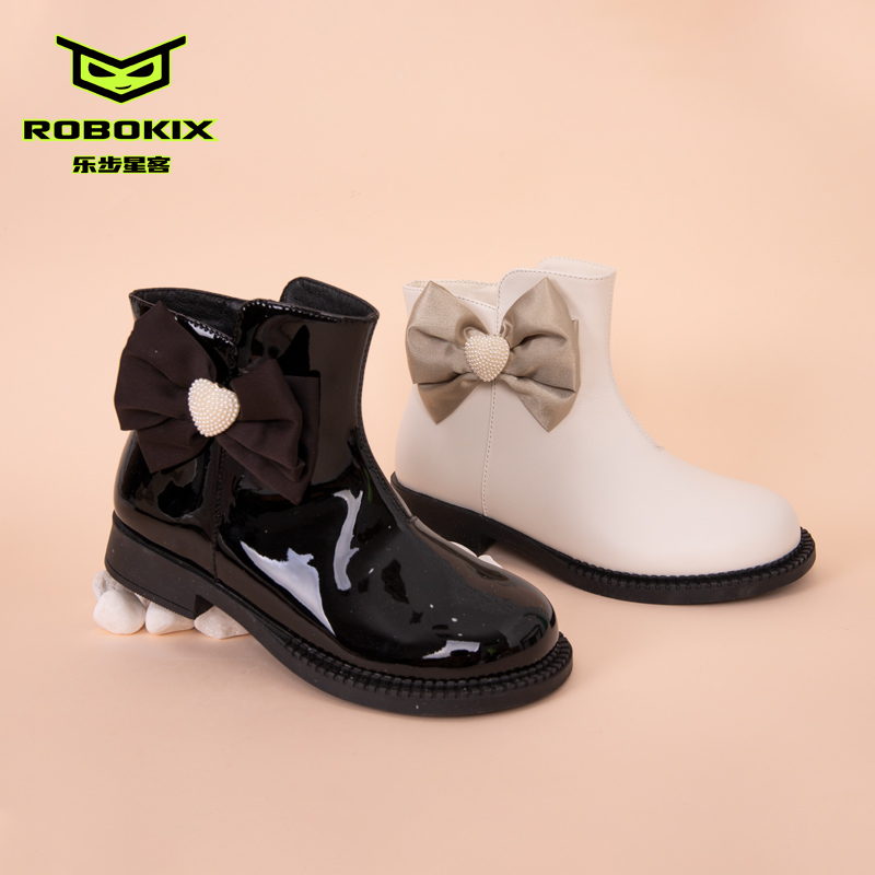 ROBOKIX头层牛皮公主鞋蝴蝶结