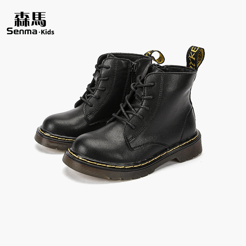 森马男童休闲英伦风短靴