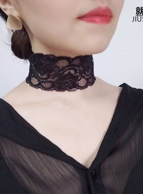 夏天脖套女蕾丝颈圈薄款围脖套头项圈弹力遮疤锁骨护颈假领子新款