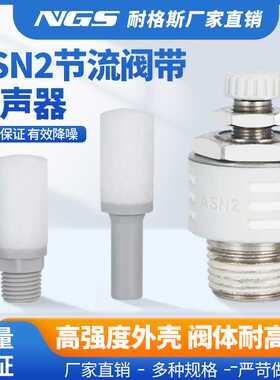 树脂节流消音消声器ASN2-M5/01/02/03/04直插式AN15/20-C06 08 10