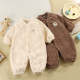 婴儿秋冬季 加绒宝宝立领护肚保暖哈衣罩衣 连体衣加厚云朵绒新款