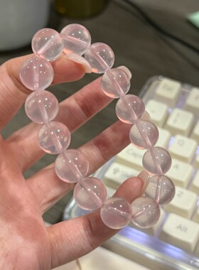 天然粉水晶透明串女款百搭