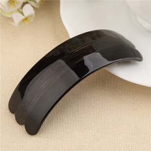 韩国气质大号马尾发卡宽横夹醋酸发夹女后脑勺黑色弧形一字夹盘发