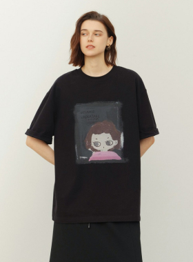 uti尤缇2026春季新款 宽松印花短袖圆领T恤女休闲上衣UM2D0189490