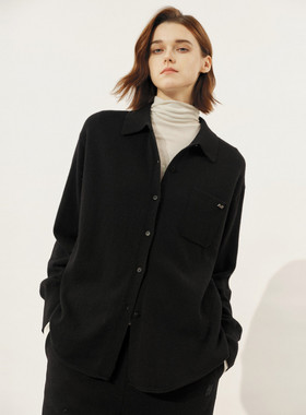 uti尤缇2025冬季新款 百搭polo领针织开衫女宽松毛衫UL4D1192890