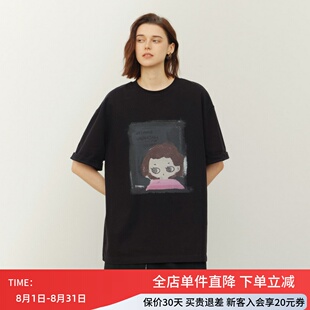 uti尤缇2026春季新款 宽松印花短袖圆领T恤女休闲上衣UM2D0189490