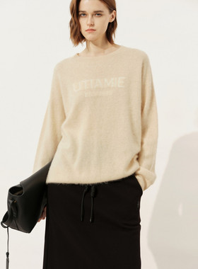 uti尤缇2025冬季新款 字母图案宽松套头毛衫女针织衫UL4D1193560