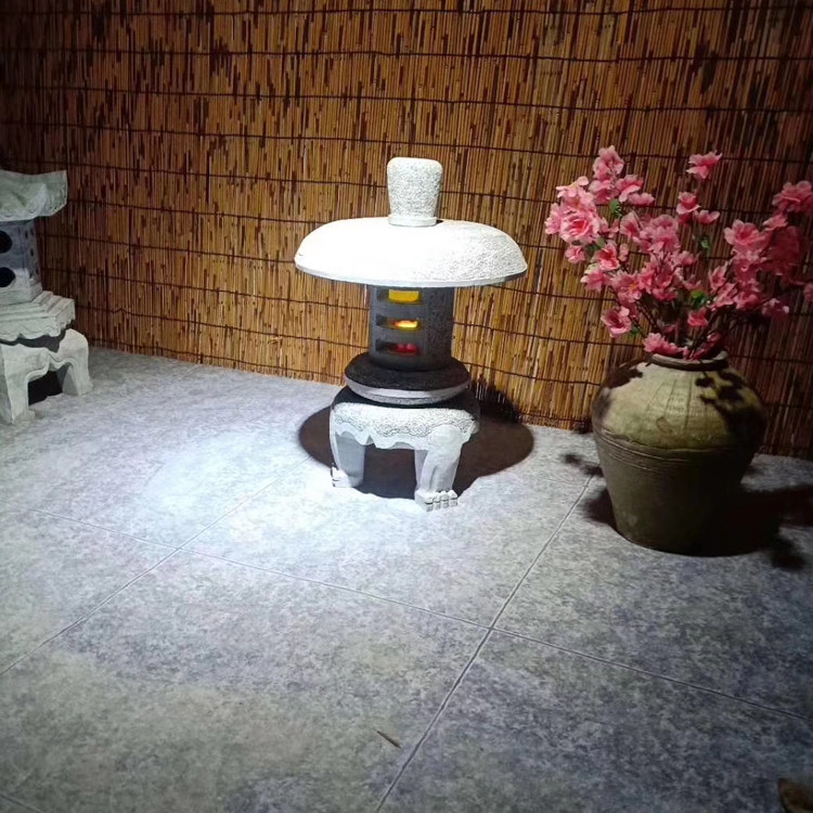 石灯仿古中式石灯庭院景观摆件青石做旧石头灯户外草坪照明灯塔