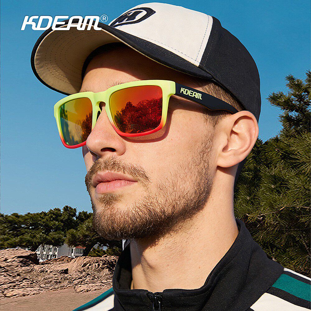 新款炫彩方形偏光运动太阳眼镜马拉松跑步骑行滑雪驾驶男女墨镜潮