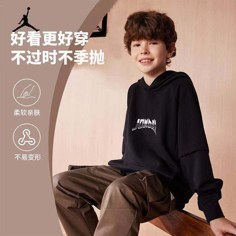 JORDAN儿童装男童连帽卫衣潮酷上衣春秋新款中大童秋装JD2332065