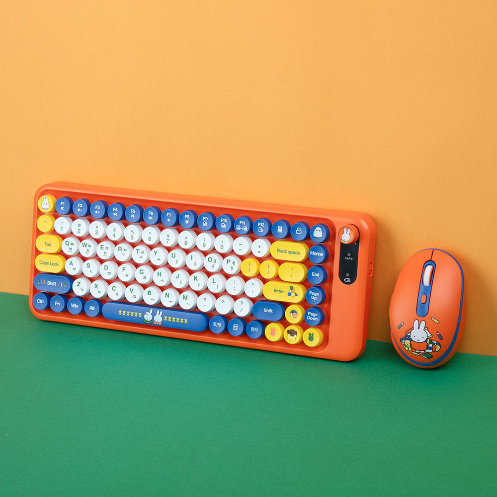 正版miffy米菲卡通无线蓝牙鼠标键盘套装通用笔记本台式电脑静音