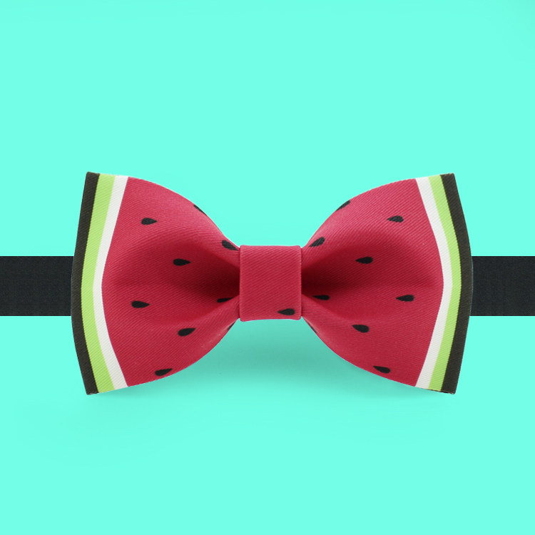 非设计布生活  时尚领结 蝴蝶结 新郎礼服儿童正装领结 煲呔 西瓜