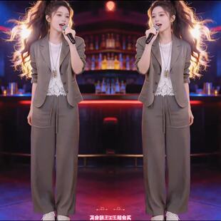 春夏时尚套装女装穿搭简约高级感小西服外套上衣阔腿裤两件套装女