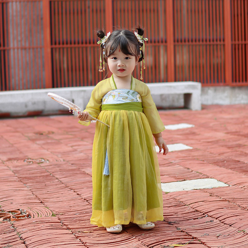 女童汉服夏2026新款中国风超仙儿童古装襦裙唐装长袖女宝宝古风裙