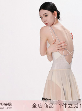 danzbaby芭蕾舞服女练功服体操服成人形体服无袖绑带美背体服B358