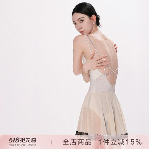 danzbaby芭蕾舞服女练功服体操服成人形体服无袖绑带美背体服B358