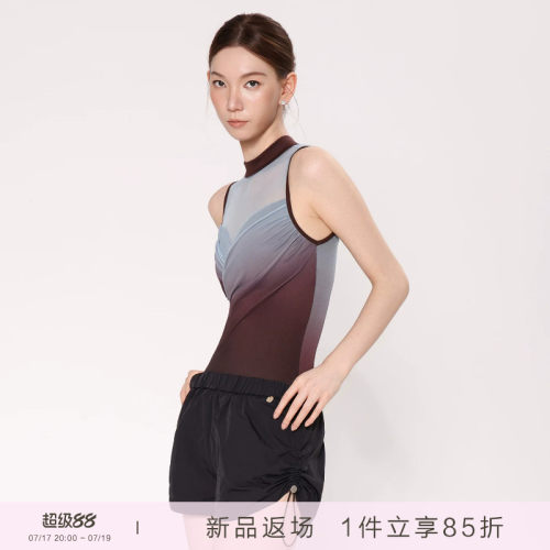 danzbaby芭蕾舞服成人练功服女舞蹈服瑜伽形体服渐变印花体服B431