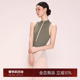 danzbaby芭蕾舞服女体操服成人练功服瑜伽形体服圆领露背体服B372