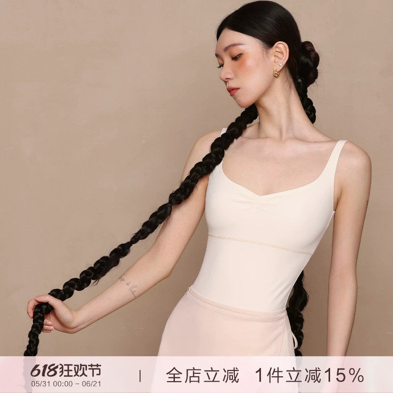 danzbaby芭蕾舞服女吊带形体服成人瑜伽服桃心领简约练功体服B391