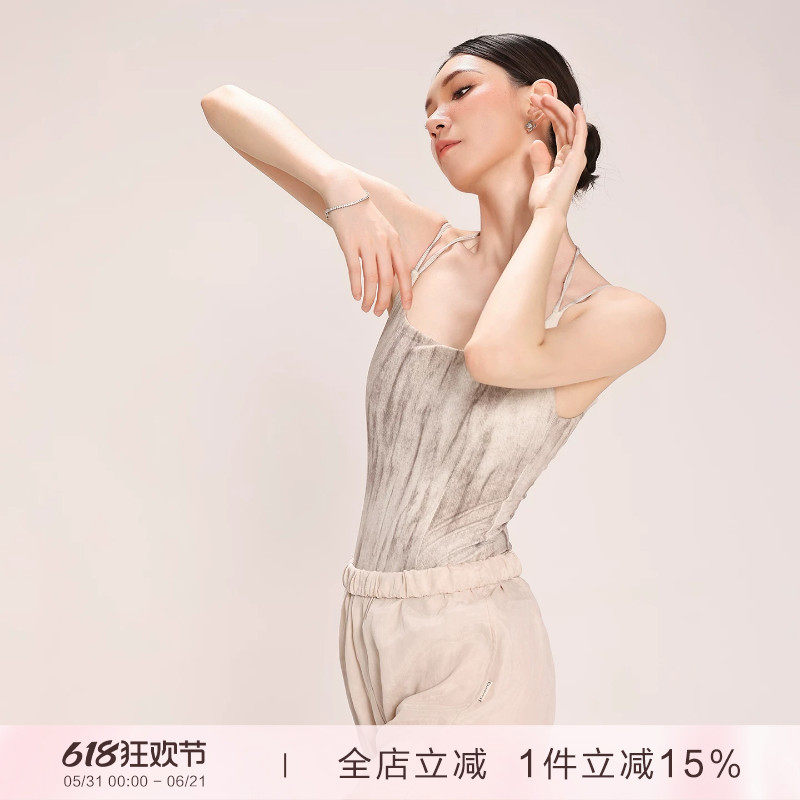 danzbaby芭蕾舞服成人瑜伽服女吊带练功服形体服双肩带体服B379