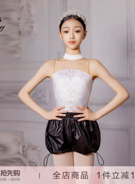 Danzbaby体操服芭蕾舞练功服儿童芭蕾体服连体衣舞蹈短裤BAS48X