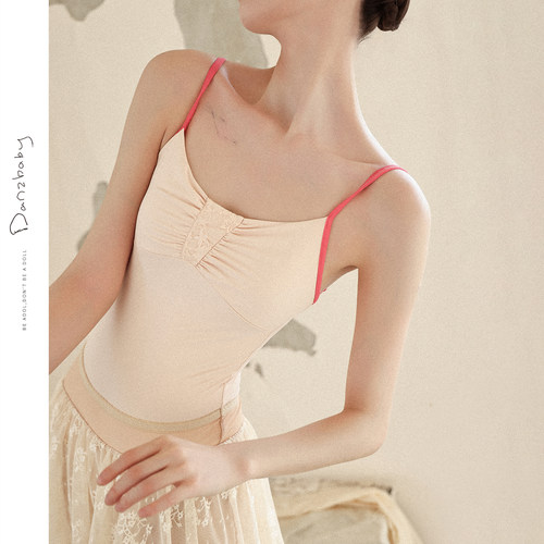 danzbaby芭蕾舞服练功体服成人形体服吊带舞服露背交叉带体服B348