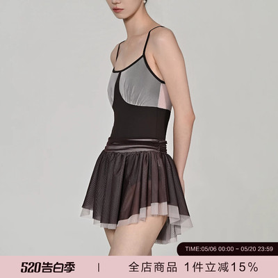 danzbaby芭蕾舞服成人形体服女体操服瑜伽撞色拼接吊带体服B414