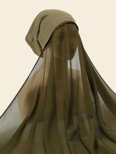 Pearl chiffon ladies Scarf set Beanie 2-in-1 Long Shawl Set