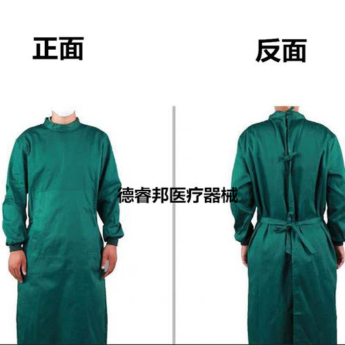医生纯棉绿色手术衣牙科种植加厚