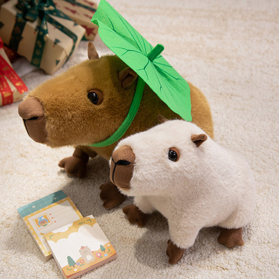 丑萌卡皮巴拉Capybara毛绒玩具荷叶玩偶水豚公仔布娃娃抱枕男女生