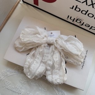 CHIC JEWELRY韩国发饰头饰ins风复古风纱网蝴蝶结弹簧夹弹夹发夹